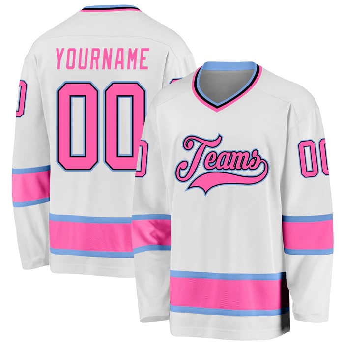 Custom Hockey Uniform with Custom Patch Logo with Custom Chest Logo Back Name Number and Sleeve Patch