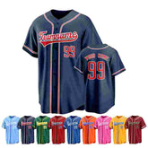 Custom Button Down Baseball Jersey with Team Logo and Number for Team Gift