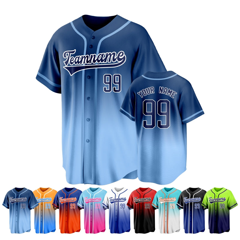 Custom Button Down Baseball Jersey with Custom Name Number