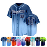 Custom Button Down Baseball Jersey with Custom Name Number