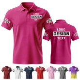 Custom Staff Printed Polo Shirt with Printed Logo Name Text for Work Uniform