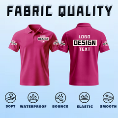 Custom Staff Printed Polo Shirt with Printed Logo Name Text for Work Uniform