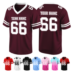 Custom Team Football Uniform with Shoulder Number Stitched Printed Name Number