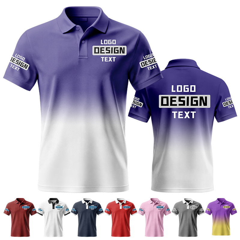 Personalized Golf Printed Polo Shirt with Custom Text and Logo Printed Design for Company Teams