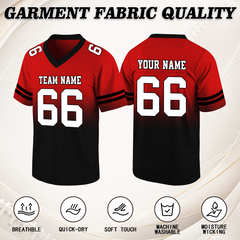 Custom Football Game Jersey V Neck Stitched Printed Team Logo