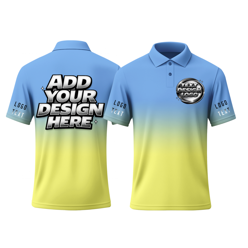 Comfort Fit Custom Logo Printed Polo Shirt with Team Text for Club Event