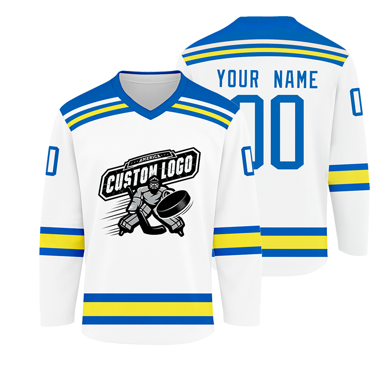 Personalized Ice Hockey Jersey for Group Outfit with Custom Front Back Sleeve Details for Ice Hockey Teams