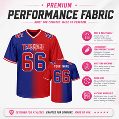 Personalized Team Football Jersey with Front Team Name and Back Number for Team