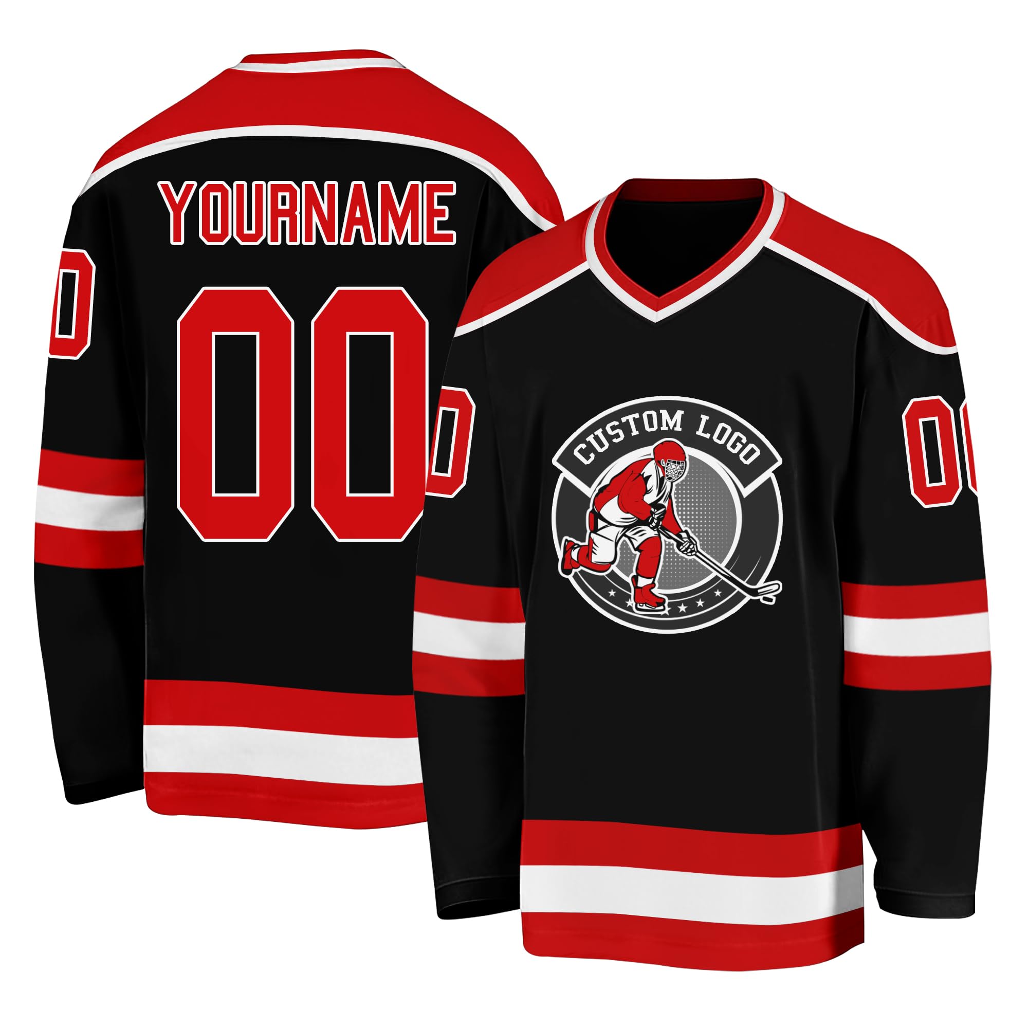 Personalized Hockey Team Jersey with Personalized Name Number with Stitched Printed for Teams Players Fans Men Women Youth Kids