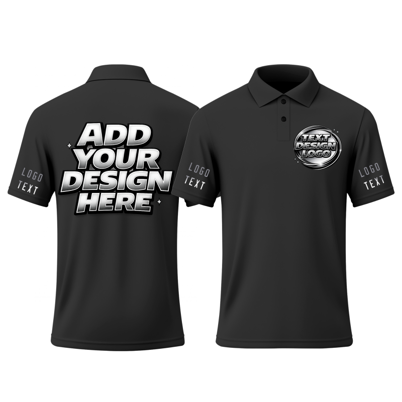 Custom Group Printed Polo Shirt with Printed Logo Name Text for Volunteer Shirt