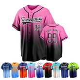 Custom Button Down Baseball Jersey Breathable with Name and Number