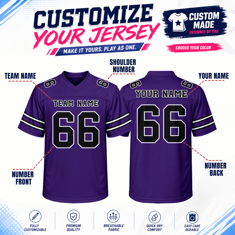 Custom Game Day Football Jersey for Parents and Kids