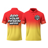 Personalized Team Printed Polo Shirt with Front Logo and Sleeve Text Printed Design for Company Teams