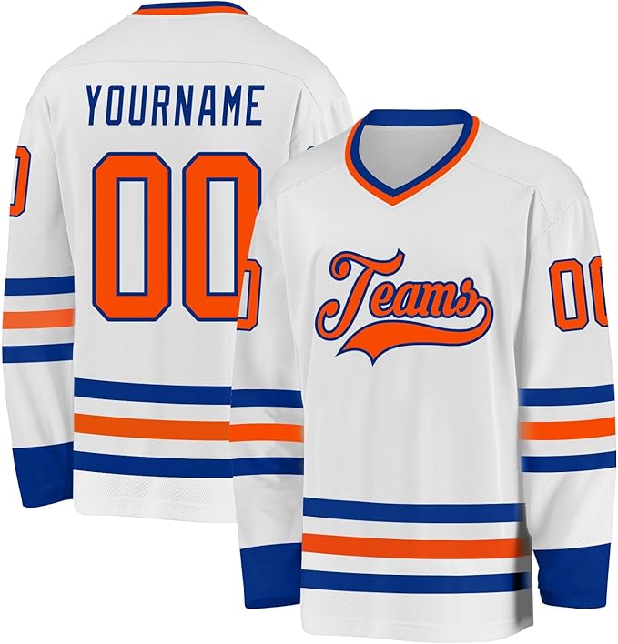 Stitched Printed Personalization Custom Hockey Shirt with Custom Lettering with Stitched Printed Name Number Team Logo for Men Women Youth Kids