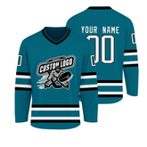 Stitched Printed Name Number Personalized Hockey Jersey with Team Name and Logo for Teams Players Fans Men Women Youth Kids
