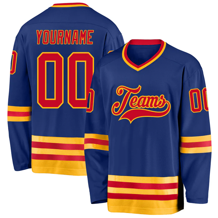 Personalized Hockey Jersey with Custom Front and Back Hockey Gift with Custom Chest Logo Back Name Number and Sleeve Patch