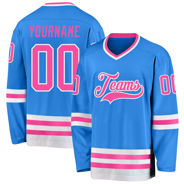 Striped Custom Hockey Practice Jersey for Alumni Groups with Custom Front Back Sleeve Details for Ice Hockey Teams