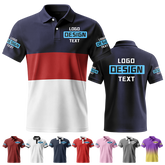 Custom Printed Polo Work Uniform with Custom Printed Logo Name Text for Staff Team Events
