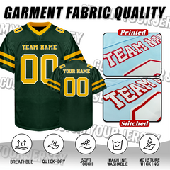 Custom Football Fan Jersey Classic Stitched Printed Name Number Logo