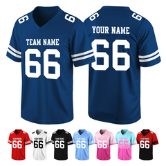 Stitched Printed Name Number Custom Youth Football Jersey for Football Fan Gift