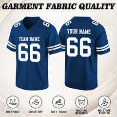Stitched Printed Name Number Custom Youth Football Jersey for Football Fan Gift
