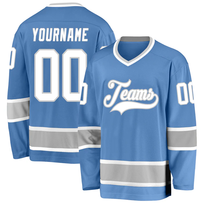 Custom Hockey Uniform Loose Fit Team Jersey with Custom Front Back Sleeve Details for Ice Hockey Teams