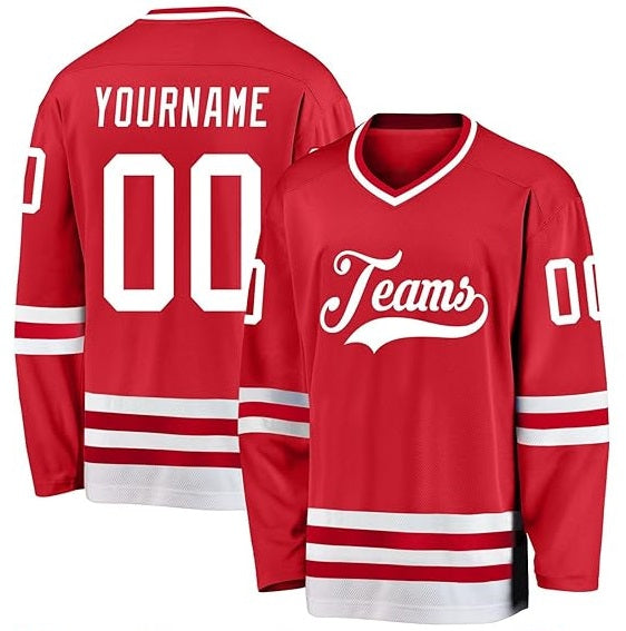 Custom Hockey Team Uniform Stitched Printed Team Logo for Fan Day Outfit with Stitched Printed Team Logo Name Number for Hockey Clubs