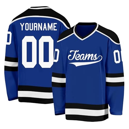 Custom Hockey Fan Shirt Casual for Family Groups with Stitched Printed Name Number Logo for Team Uniforms
