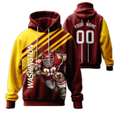 Custom Printed Hoodie with Front Logo and Sleeve Text for Company Team School Event Gifts