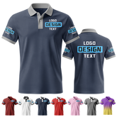 Custom Group Printed Polo Shirt with Event Logo Printed Design for Trade Show Teams