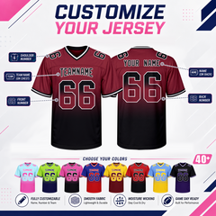 Custom Football Fan Jersey Stitched Printed Name Number Logo
