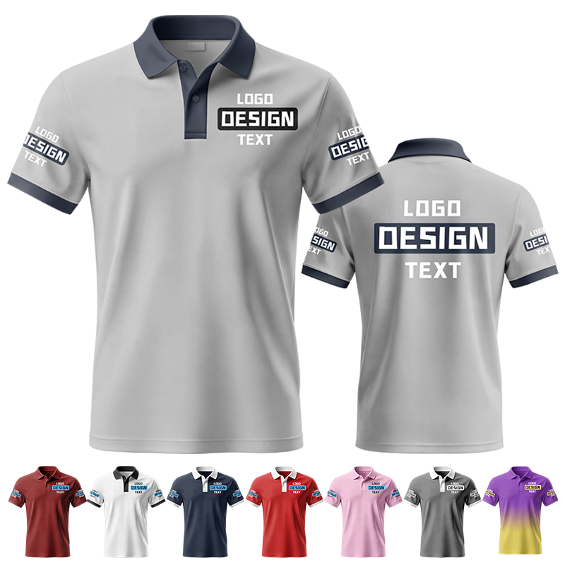 Personalized Team Printed Polo Shirt with Business Logo Printed Design for Corporate Teams