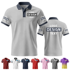 Personalized Team Printed Polo Shirt with Business Logo Printed Design for Corporate Teams
