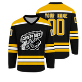 Custom Hockey Shirt Varsity Stitched Printed Team Logo with Stitched Printed Team Logo Name Number for Hockey Clubs
