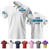 Printed Custom Printed Polo Shirt with Team Name and Logo for Office Staff