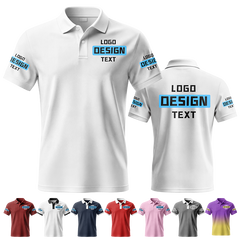 Printed Custom Printed Polo Shirt with Team Name and Logo for Office Staff