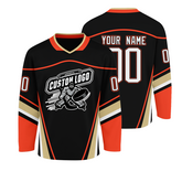 Custom Hockey Fan Shirt with Back Name and Number Stitched Printed Personalization for Teams Players Fans Men Women Youth Kids