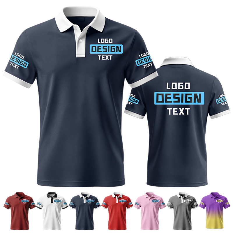 Personalized Team Printed Polo Shirt with Printed Logo Name for Men Women Youth