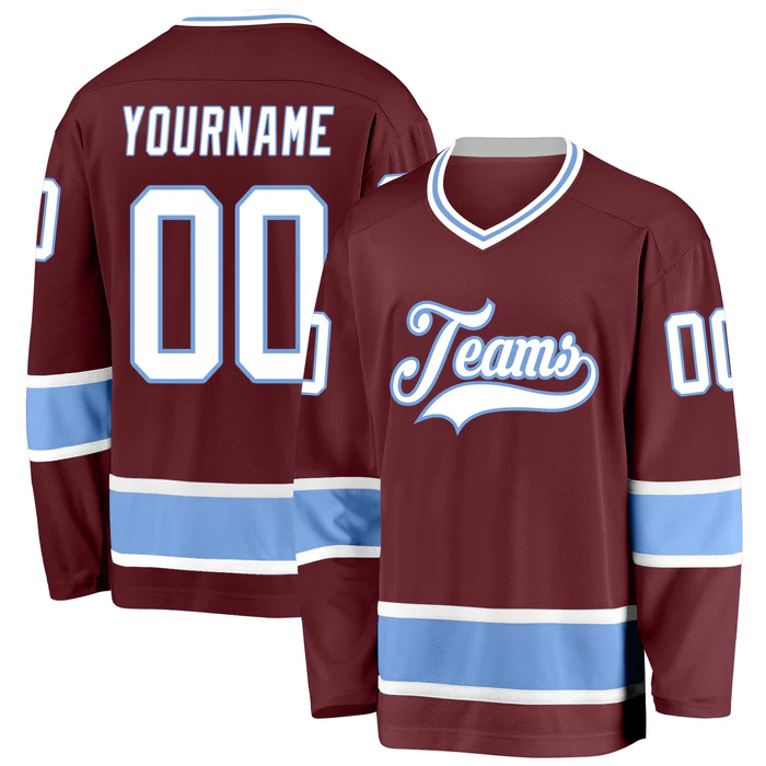 Custom Ice Hockey Team Jersey with Chest Logo with Stitched Printed Personalization for Teams Players Fans Men Women Youth Kids