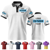 Custom Golf Printed Polo Shirt with Custom Printed Logo Name Text for Staff Team Events