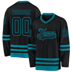 Custom Hockey Fan Shirt Striped for Game Night Outfit with Player Name Number Team Logo for Game Day and Gifts