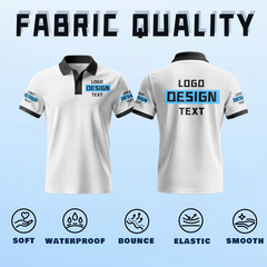 Custom Golf Printed Polo Shirt with Custom Printed Logo Name Text for Staff Team Events