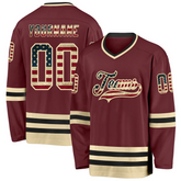 Custom Hockey Game Jersey Stitched Printed Team Logo for Youth Teams with Stitched Printed Name Number Logo for Team Uniforms