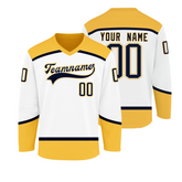 Custom Hockey Team Jersey with Custom Lettering with Personalized Name Number Logo for Teams Players and Fans