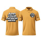 Personalized Team Printed Polo Shirt with Front Logo and Sleeve Text Printed Design for Company Teams
