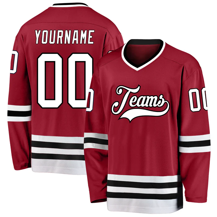 Custom Hockey Jersey Stitched Printed Team Logo for Adult Teams with Stitched Printed Name Number Logo for Team Uniforms