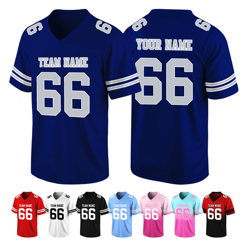 Sporty Custom Football Fan Jersey Stitched Printed Personalization