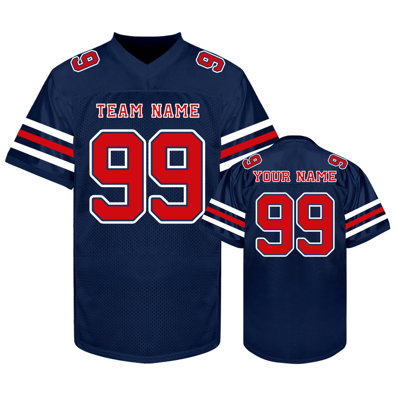 Custom Football Fan Jersey with Personalized Name Number Team Uniform