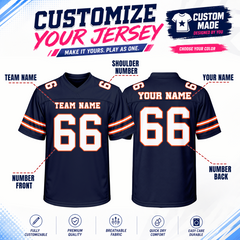 Custom Football Game Jersey with Name Number and Logo Stitched Printed Name Number