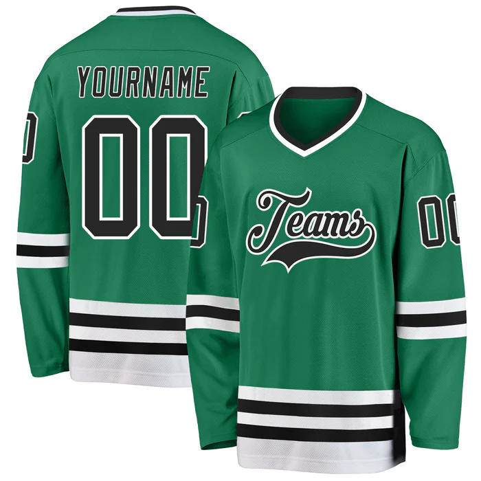 Custom Hockey Fan Shirt Stitched Printed Personalization with Stitched Printed Team Logo Name Number for Hockey Clubs